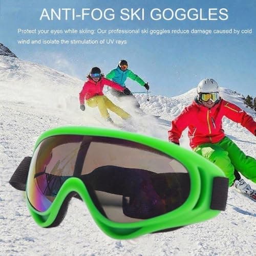 JIfengan Ski Goggles Snowboard Goggles - UV Adjustable Riding Offroad Protective Goggles, Cycling Motorcycle ATV Glasses For Youth Men Women Kids (Green) — view 2