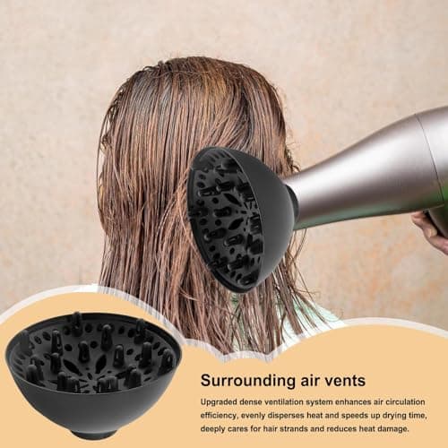 Universal Hair Diffuser - Quick Dry Hair Dryer Diffuser Attachment | Universal HairSDryer Difuser Attachment Quick Dry Styling Tool For Frizz Control, Waves, Curls, Travel, Home Salon & Beauty Routin — view 4