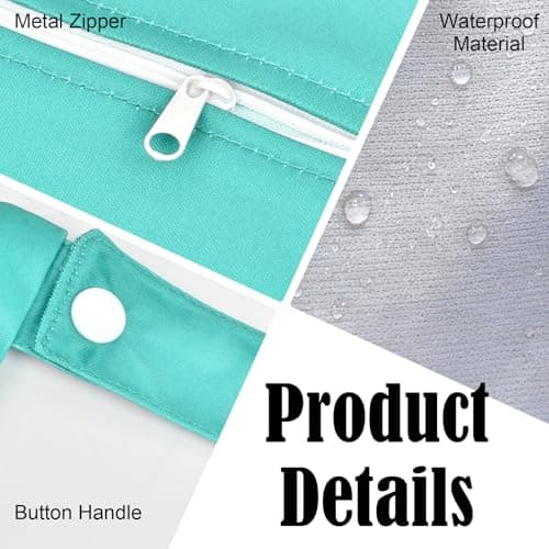 2 Pcs Travel Laundry Bags (Large 55x45cm & Small 40x31cm) - Waterproof Washing Bags for Laundry with Double Zippers, Dirty Clothes Bags with Handle for Travel, Gym, Camping (Gradient Blue) — view 3