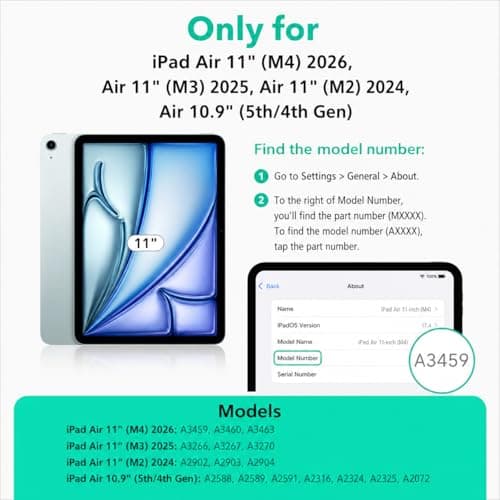 iPad Air 11 Inch Case, Semi-Transparent Frosted Back Smart Tri-Fold Stand Cover with Auto Sleep/Wake for iPad Air M4 2026, M3 2025, M2 2024, Air 5th Gen 2022 & Air 4th Gen 2020 - Gold — view 3