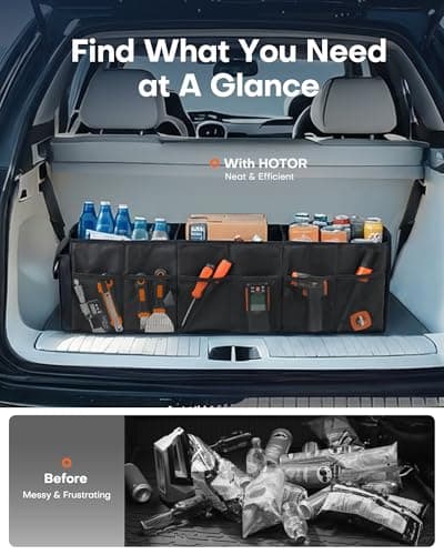 HOTOR Car Boot Oganiser - Auto Trunk Organizer Collapsible 3 Compartments — view 6