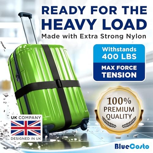 Luggage Straps for Suitcase - Black, 1.9m x 5cm, 20 Pack - Strap for Suitcases - TSA Approved by BlueCosto — view 4