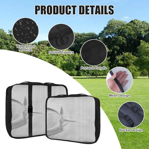 Hittriu 8 Pack Waterproof Packing Cubes for Suitcase, Lightweight Travel Packing Organiser Bags for Clothes Shoes Toiletries, Durable Machine Washable Travel Storage Bag (Black) — view 4