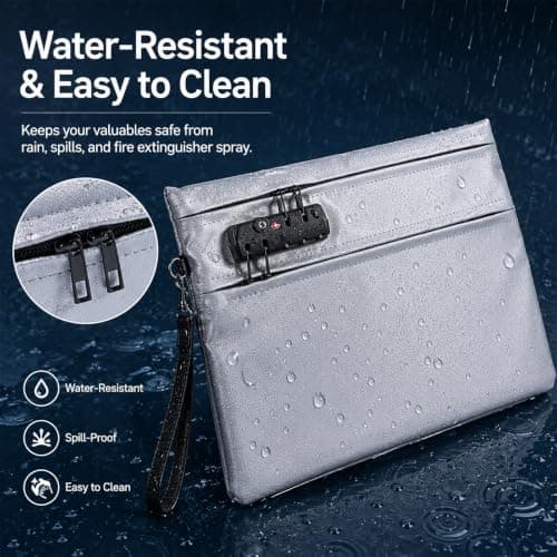 Fireproof Document Bag with Lock Waterproof Protection Document Safe Holder — view 5