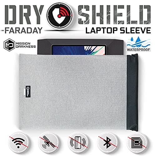 Mission Darkness Dry Shield Faraday Laptop Sleeve // Slim Waterproof Bag for Laptop Computers, RF Shielding Liner, Felt Padding, Magnetic Roll Closure, Signal Blocking, Anti-hacking, Data Security — view 2