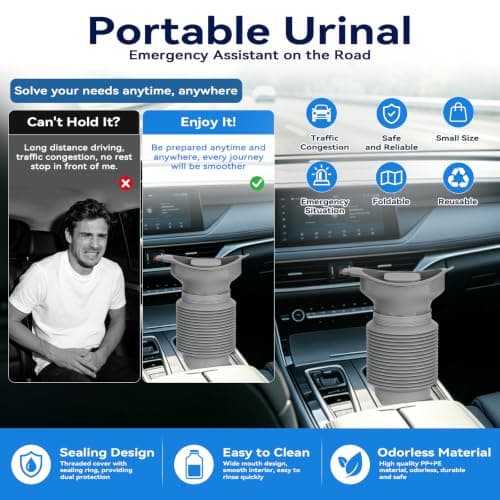 Pee Bottles for Men, 2PCS Portable Urinal Collapsable Portable Toilet 750ML — view 6