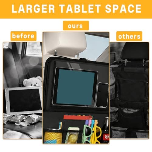 Yeqqzq Car Seat Organizer, Backseat Organiser for Kids with Tablet Holder — view 3