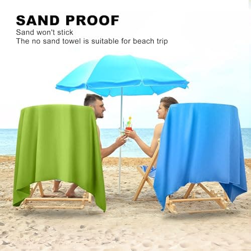 HiiPeak Microfibre Towel 【140cmx70cm】 Compact Camping Beach Towel travel towels - Quick Dry Lightweight Absorbent Sports Gym Swimming Hiking Drying Towel for Men,Women (Light Blue, L - 140cm x 70cm) — view 6