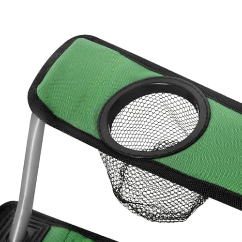 LIZZIE JACOBS Kids Folding Camping Chair with Armrest and Cup Holder Cute Animal Frog & Monkey Design Foldable Chair for Beach, Fishing, & Backyard 110lbs Capacity for Boys & Girls (Frog Green) — view 4