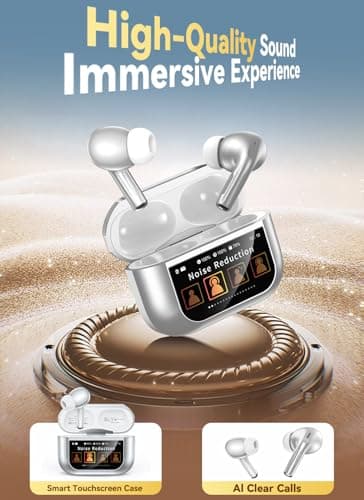 Wireless Earbuds, Smart Touchscreen Ear Buds, Noise Cancelling Headphones — view 5