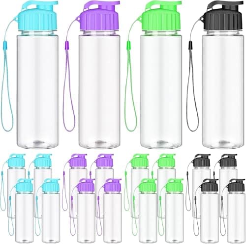 TESIN 20 Pack 500ml Plastic Water Bottles, Reusable Sports Drink Bottles