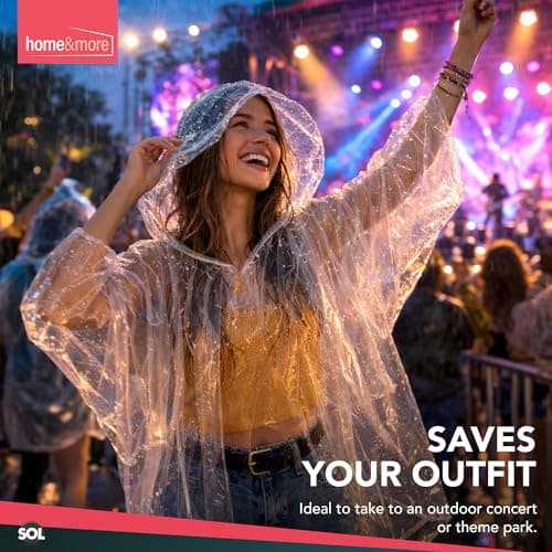 SOL 96pk Rain Ponchos - Clear Waterproof Disposable Raincoats Bulk — view 5