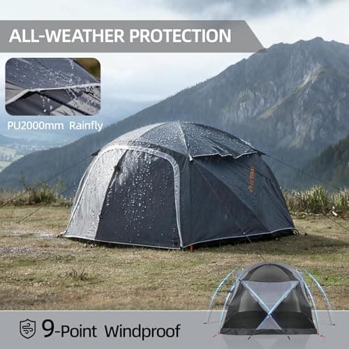 EchoSmile 4 Person Tents for Camping Waterproof Spacious Family Dome Tent — view 4