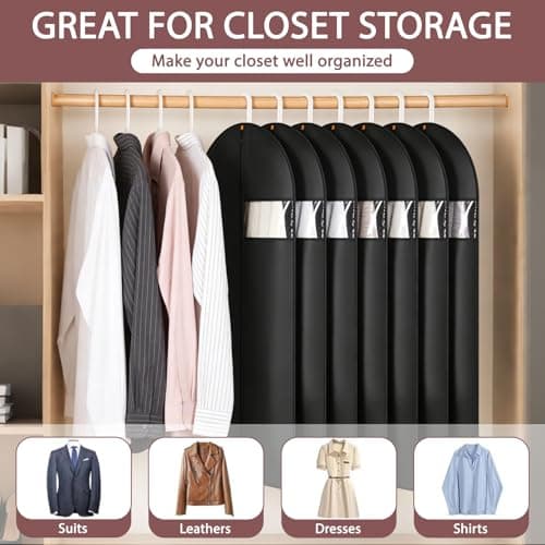 YANJINGSHE Suit Bag, Oxford Garment Bag 60-165cm, 2 Pack Black — view 4