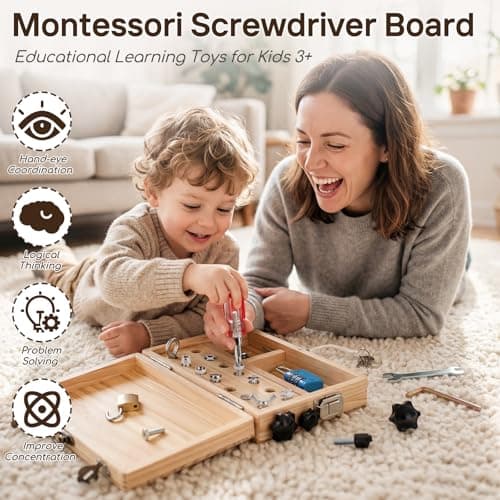 Lehoo Castle Montessori Toys for 3 4 5 Year Olds, Wooden Screwdriver Board — view 3