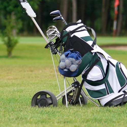 Glewi Golf Balls Storage Bag Mesh Net Pouch for Golf Club Travel Case Accessories - Nylon Holder for Range Practice 16.5x14cm(Navy Blue) — view 2