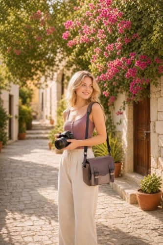 Cwatcun Camera Shoulder Bag, Waterproof Camera Sling Case for Photographers — view 3