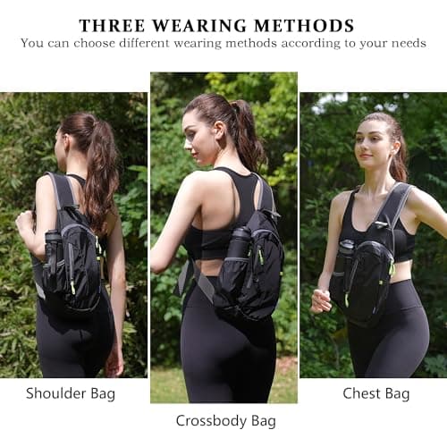 TITECOUGO Canvas Small Sling Bag Lightweight Crossbody Bag for Women Rucksack for Men Running Backpack Travel Chest Pack Daypack Shoulder for Gym Work Hiking Outdoor Sports Light Grey — view 6