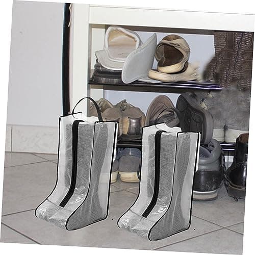 Luxshiny 2pcs Shoe Storage Bag Travel Boots Organizer Reusable Zippered Household Storage Pouch for Home Walking Boots — view 4