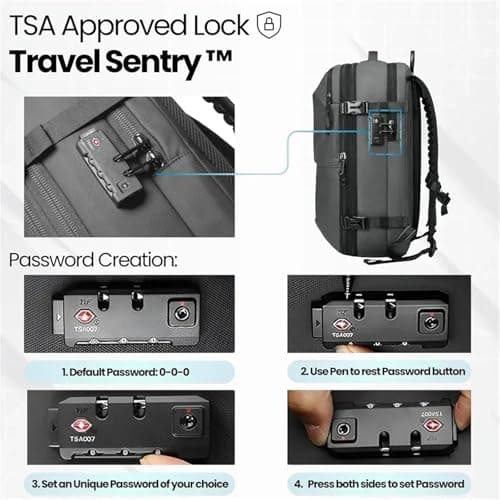 60L Vacuum Compression Backpack With Wheels Expandable Men Waterproof Carry On Travel Backpacks 17 Inch Laptop Backpack For Travel, Business(16,With air pump) — view 6