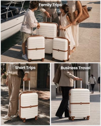 Kono 3PCS ABS+PC Hard Shell Suitcase Set: Cabin, Medium, Large Luggage — view 6