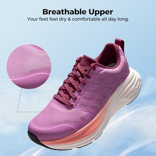 NORTIV 8 Women's Walking Shoes Running Tennis Sneakers,Purple,6 — view 5