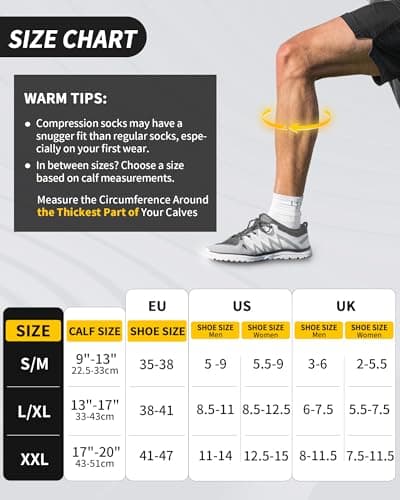 CAMBIVO Compression Socks 3 Pairs for Men & Women, 20-30 mmHg Flight Socks — view 3