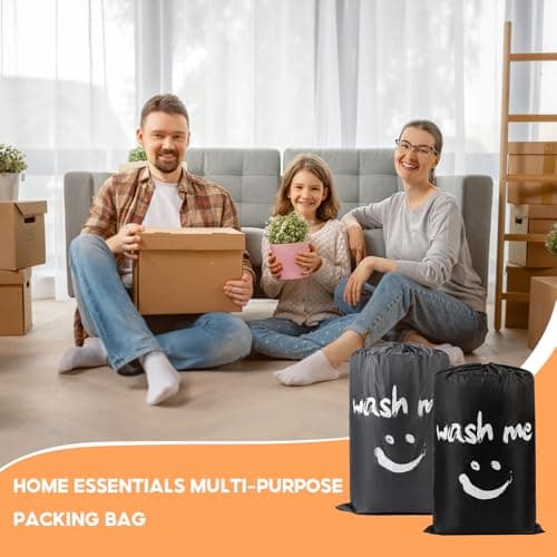 2 Pack Large Laundry Bags, Machine Washable Dirty Clothes Organizer, Portable Travel Laundry Bag with Drawstring Cord, Travels Laundry Bags for Dirty Clothes for Travel Home(24" x 36") — view 6