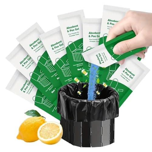 20 Pack Portable Camping Toilet Gel, Rapid Absorbent Waste Gel Odor Control Eco Friendly, Gels for Hiking Backpacking RV Road Trip Outdoor Toilet Portable Potty Travel