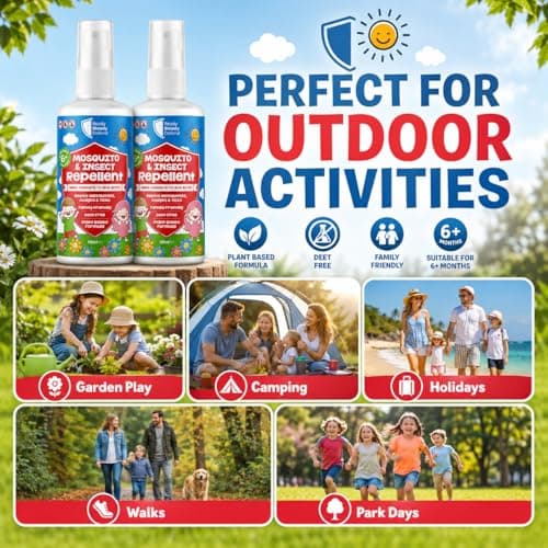 Kids Mosquito & Insect Repellent Spray Twin Pack (2 x 100ml) DEET Free Bug Spray for Children Aged 6+ Months, Plant Based Formula 30% Citriodiol, Family Friendly Outdoor Protection Against Mosquitoes — view 6
