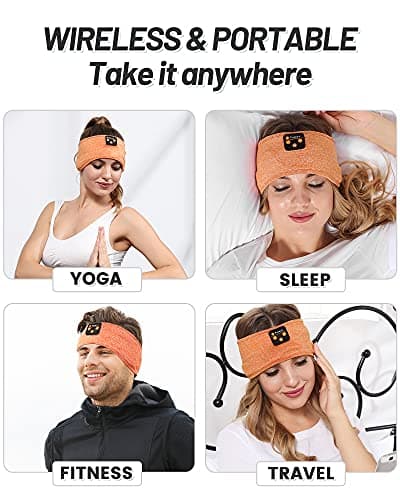 Fulext Sleep Headphones Bluetooth Headband, Upgrage Soft Sleeping Wireless Music Sport Headbands, Long Time Play Sleeping Headsets with Built in Speakers Perfect for Workout, Running, Yoga — view 2