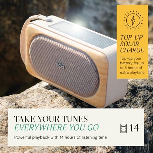 House of Marley Roots Solar Bluetooth Speaker - Small Portable, Cream — view 3