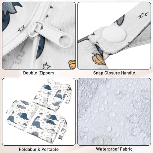 Zocipro 3Pcs Wet Bag, Reusable Wet Dry Bag with Zip, Waterproof Wet Swimsuit Bag, Baby Nappy Wet Bag for Travel Beach Camping Gym Swimming — view 3