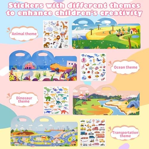 Reusable Sticker Books for Toddlers, Travel Toys for 2 Year olds — view 5