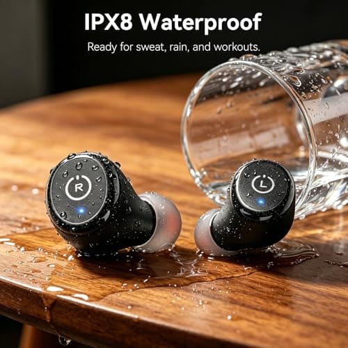 TOZO T10 Bluetooth 5.3 Wireless Earbuds with Wireless Charging Case IPX8 Waterproof Stereo Headphones in Ear Built in Mic Headset Premium Sound with Deep Bass for Sport Black — view 6