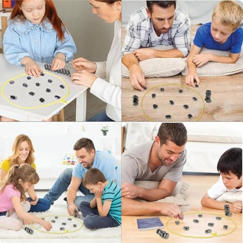 Magnetic Chess game with Stones, Fun Strategy Game for Kids and Adults, Educational Chess and Checkers for Family, Portable and Travel-Friendly, for Christmas and Birthdays — view 4