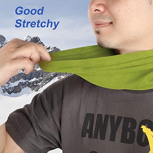 Hicarer 4 Pieces Winter Fleece Neck Warmer Snoods for Men Women Gaiter Thick Thermal Windproof Ski Neck Scarf Balaclava(Fluorescent Green, Purple, Lake Blue, Rose Red) — view 4