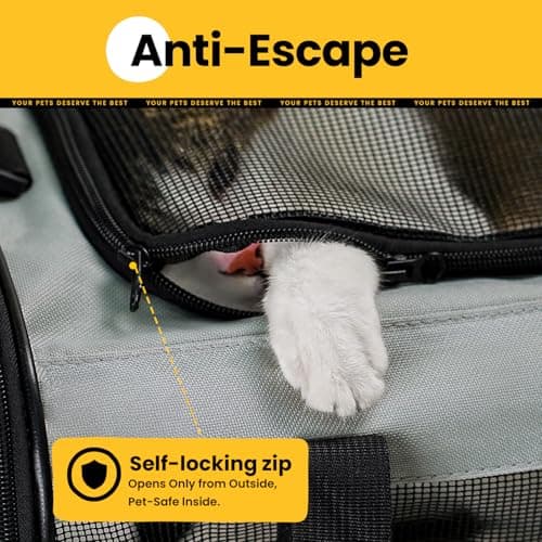 Conlun Cat Carrier Bag,Soft-Sided Pet Carriers for Dogs with 4-Sided Mesh,Airline Approved Cat Transport Carrier for Small&Medium Cats Kitten Puppy Up to 6Kg,Collapsible Cat Travel Carrier-M,Grey — view 4