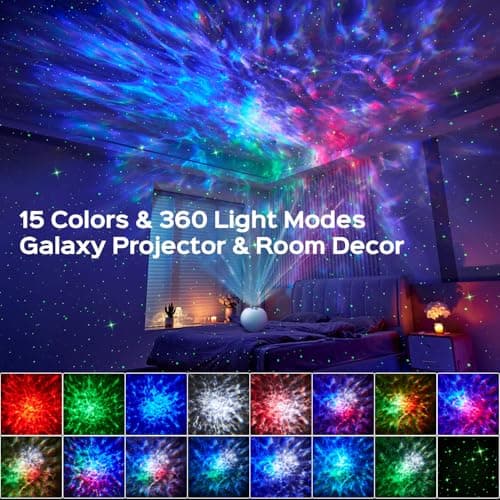 PIKOY Galaxy Projector,15 Colors,Gifts Girl&Women&Boy,Birthday,White Noise — view 2