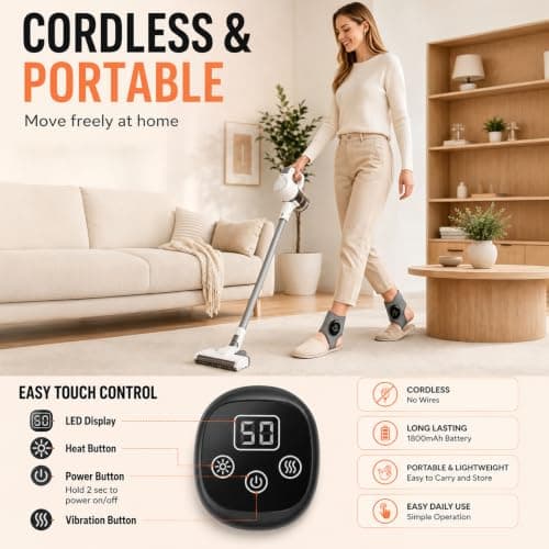 KASURE 3-in-1 Cordless Foot Massager with Heat, 2 Packs — view 3