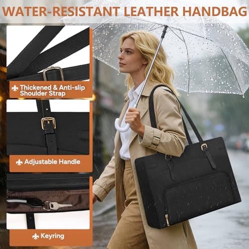 RAINSMORE Laptop Bags for Women with Insulated Lunch Compartment Work Bag — view 6