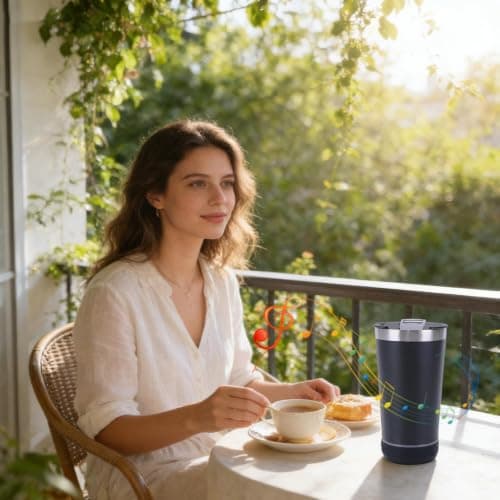 Speaker Mug, 16 oz Stainless Steel Mug, Insulated Coffee Mug with — view 3