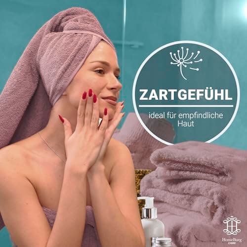 HomeBurg CORE 8-Piece Cotton Towel Set, Value Pack, Absorbent, Lightweight — view 4