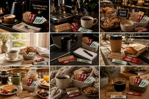 75 All-in-One Coffee Bundle - Rich Instant Coffee Sachets, Lakeland UHT Semi Skimmed Milk Sticks, Brown Sugar Sticks - 25x Each - Individually Wrapped Portions for Home, Office & Travel. — view 2