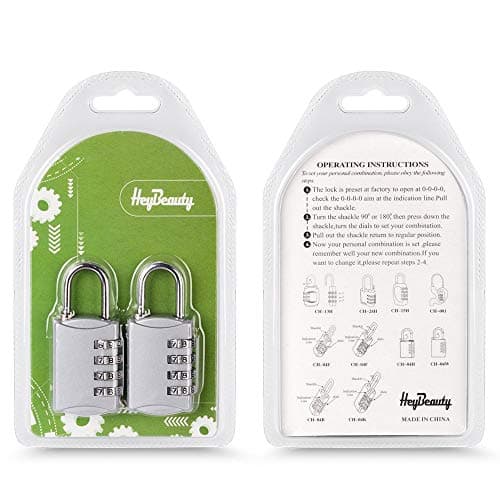 Combination Padlocks, 4 Digit Security Padlock, [2 Pack] Combination Lock for School Gym Suitcase Luggage — view 2