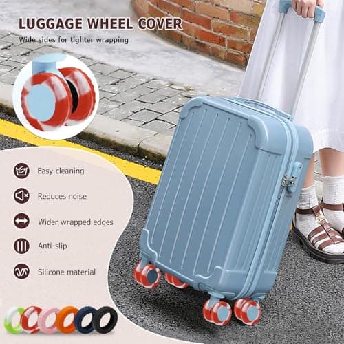 Luggage Wheel Covers, Anti Dust & Scratch, For 2-2.4" wheels - Gradient Red — view 3
