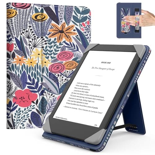 MoKo Universal Case for 6 inch kindle eReaders and Tablets,Blue Leaf Flower