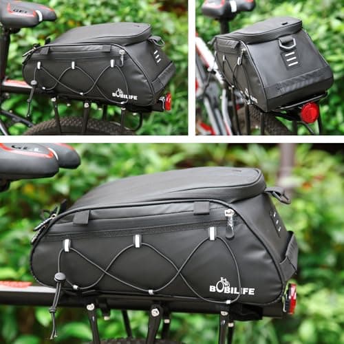 BOBILIFE Insulated Bike Pannier Rack Bag 10L Large Capacity Waterproof Bicycle Travel Expedition Back Seat Pannier Rack Bag for Bicycle, E-Bike and Motorcycle — view 6