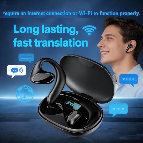 Sonabuds Translation Earbuds, 144 Languages Real-Time Two-Way AI Translator, Bluetooth Wireless Earphones-Ipx5 Waterproof, Ultra Long Endurance For Travel, Business, Calls & Music, Open-Ear (2PC-A) — view 2