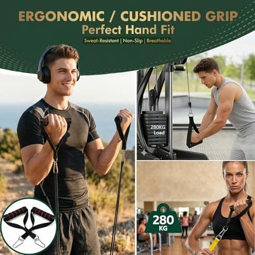 Professional Exercise Bands Set of 5, Heavy Duty TPE Resistance Bands (Up to 125lbs), 4.5mm Thick Exercise Bands for Pull-Up Progression & CrossFit,Odourless Workout Set with Pro Handles & Door Anchor — view 3